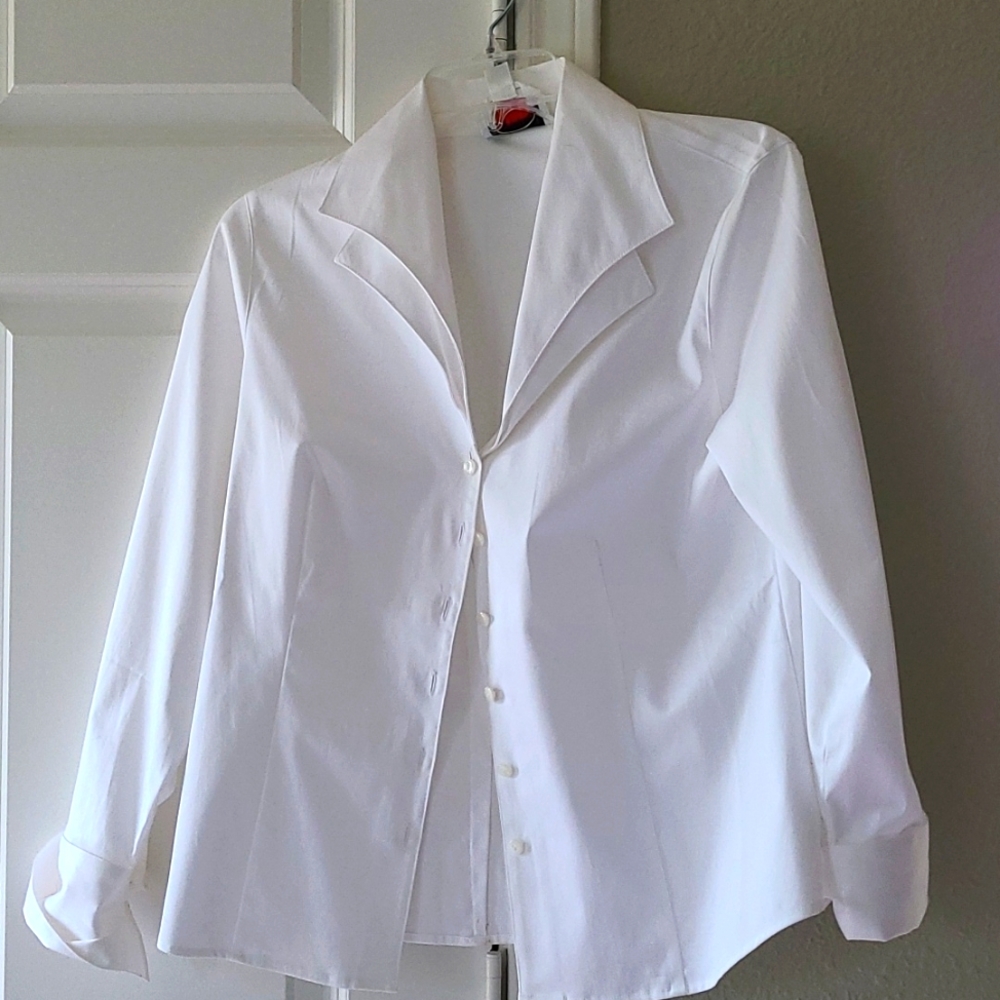 Talbot Stretch White Button Up